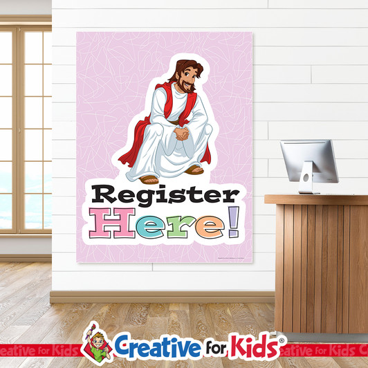 Register Here  Vertical Banner is great for Bible Story Wall Decor. Designed for Nursery Hallway, Preschool Hallway, and Bible Story Hallway. This Bible Story Wall Hanging is a welcoming decor when added as a Sunday School Banner, Kids Church Banner, or Preschool Banner.