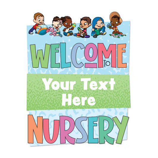 welcome to nursery wall decal with kids nursery room decor sign