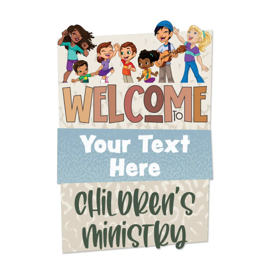 welcome to childrens ministry wall decal with kids classroom decor sign neutral