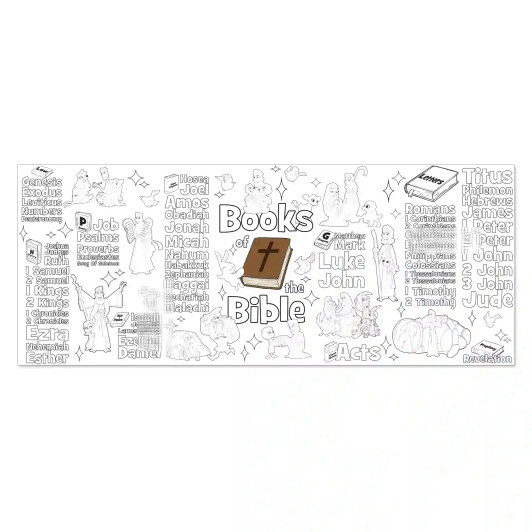 Books of the Bible Coloring Tablecloth - 6 Foot