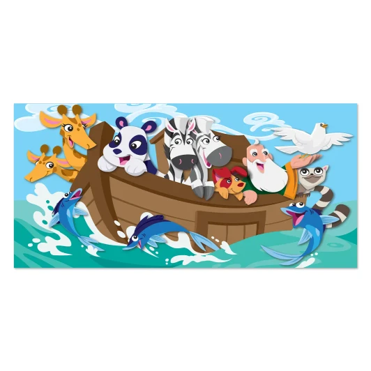 Noahs Ark animals banner for kids ministry lessons