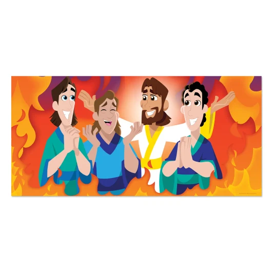 Shadrach Meshach and Abednego fiery furnace Bible banner