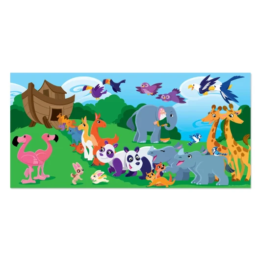 Noahs Ark animals entering the ark banner for kids ministry
