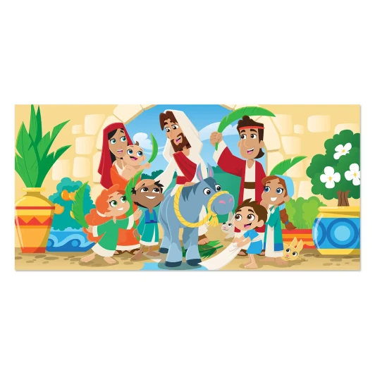 Palm Sunday Jesus enters Jerusalem Bible story banner