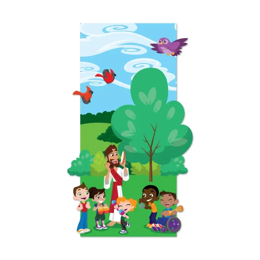 Jesus with children worship praise scene