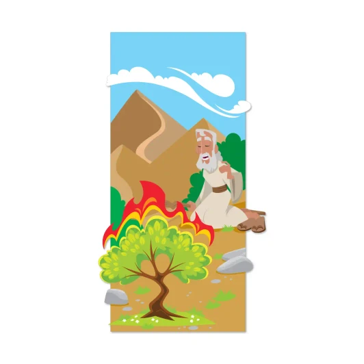 Moses burning bush wall decal for kids ministry