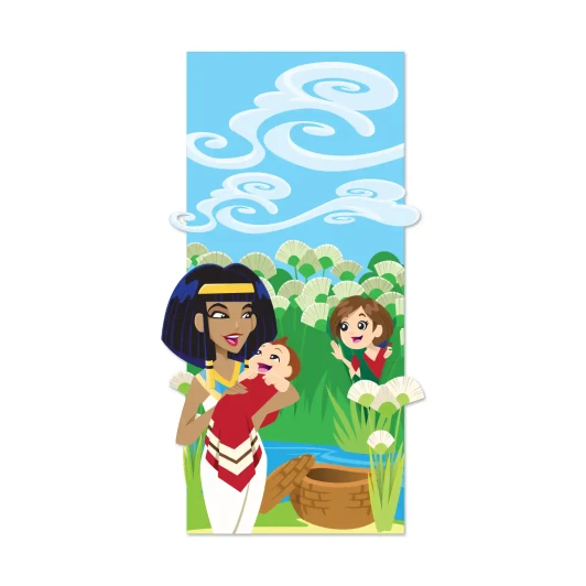 Baby Moses Nile River wall decal for kids ministry