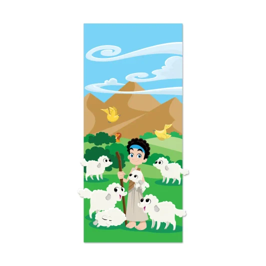 David shepherd boy with sheep wall decal