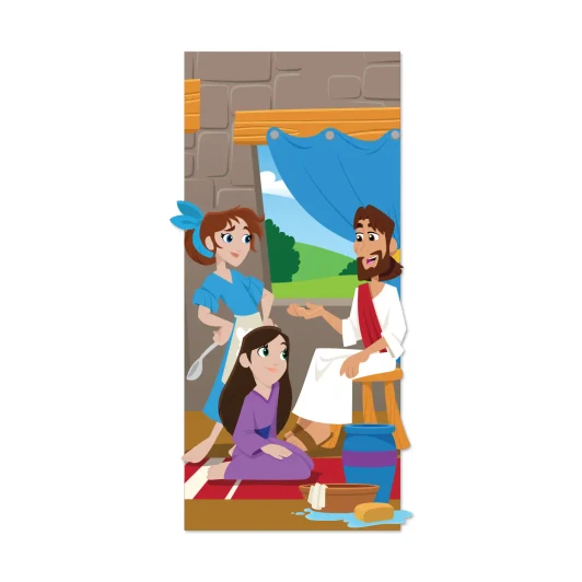 Jesus with Mary and Martha wall decal for children
