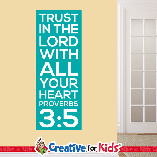 Trust The Lord Scripture Crisp Design Wall Decal a fun budget friendly way to decorate for kids’ church wall decals perfect for your Sunday School, kids church, or Children's Ministry hallways.