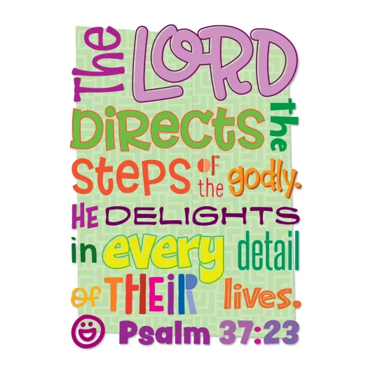 The Lord directs the steps Scripture wall decal for kids ministry