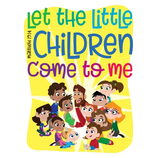 Jesus let the little children come to me Matthew 19:14 wall decal kids ministry