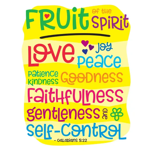 Fruit of the Spirit Galatians 5:22 wall decal for children's ministry classroom