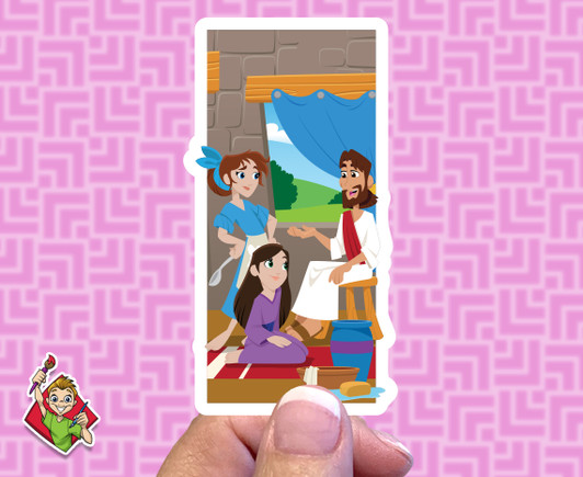 Mary and Martha Tiny Sunday School Stickers are a great resource if you need a gift, reward, or prize for volunteers or kids. Great for your Kids Church, Sunday School or Children's Ministry.