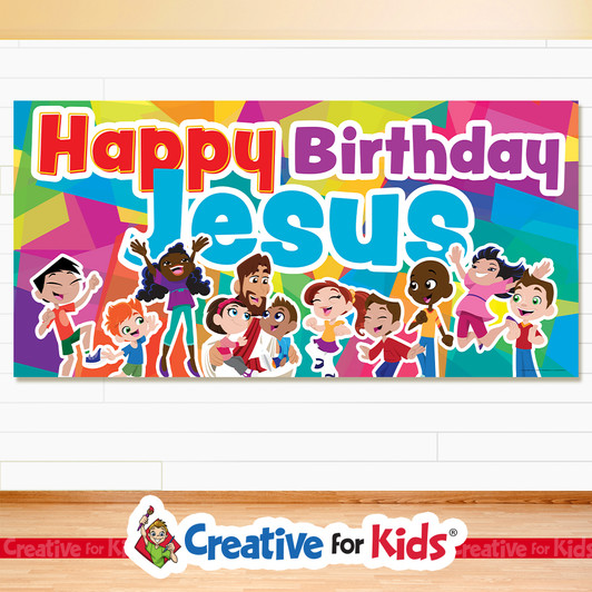 Happy Birthday Jesus  Horizontal  Christmas Banner