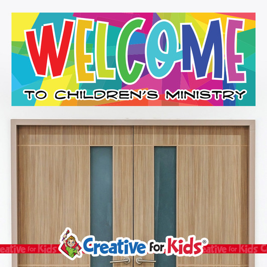 Welcome everyone into your Children's Ministry, Kids Church or Sunday School with this attention getting welcome and greeting Banner. We have many to choose from.