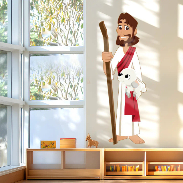 Preschool Jesus Wall Decal Grouping Sheep
