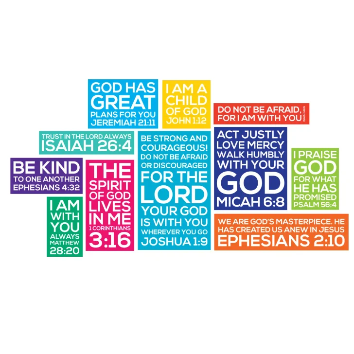 Medium Grouping Crisp Designed Scripture Wall Decals 14 ft x 8 ft