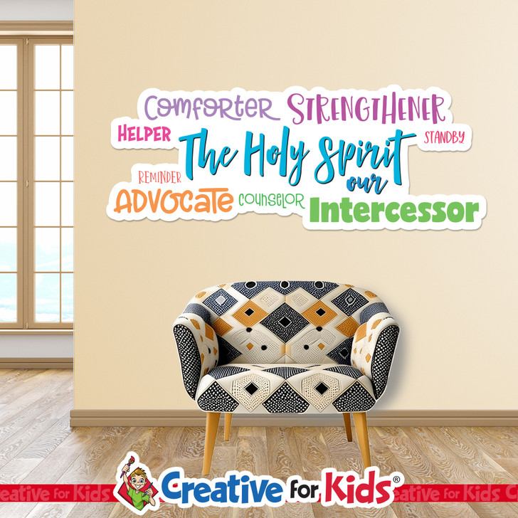 The Holy Spirit Is My Word Cloud, Sunday school wall decal for, Kids church décor, homeschool, child care, Preschool decal, Nursery décor, or in your classroom.