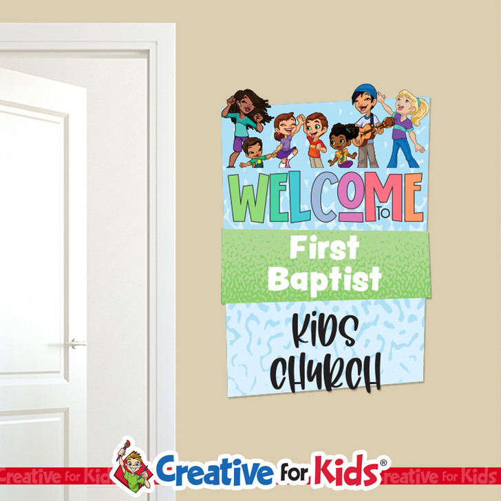 Custom Welcome to Kids Church Wall Decal can be personalized for Children's Church Walls.