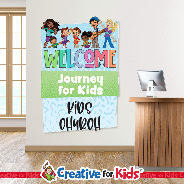 Custom Welcome to Kids Church Wall Decal can be personalized for Children's Church Walls.