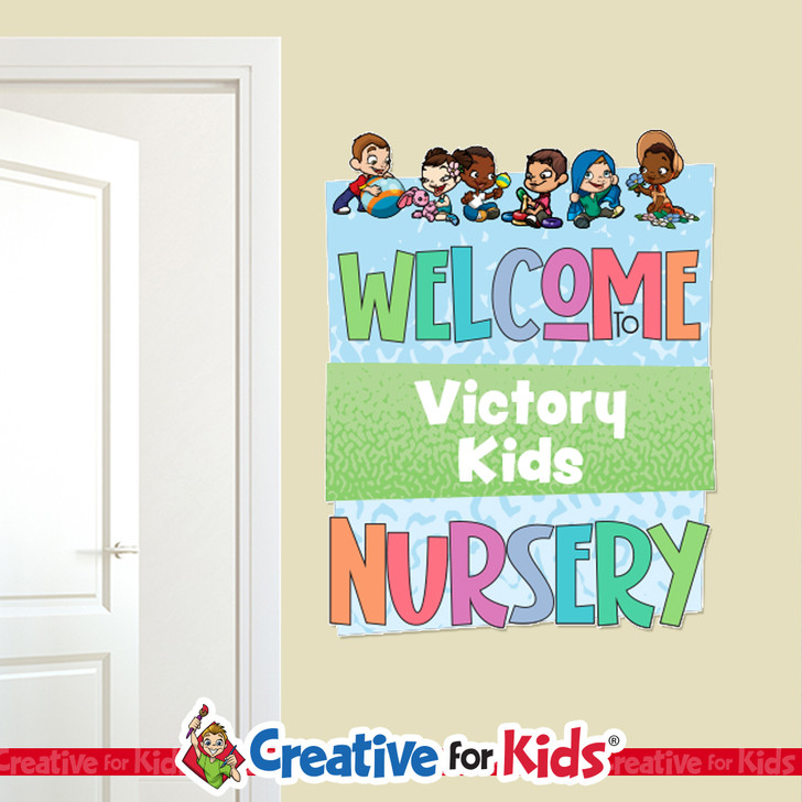 Custom Welcome to  Nursery Wall Decal can be personalized for Children's Church Walls.
