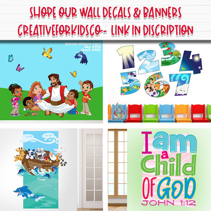 CreativeForKids.com offers Bible Story Hallway,  Sunday School Wall Decals, Sunday School Banners, Bible Banners, for Kids church, Preschool wall decal, Nursery decal, and children's ministry decor. We also offer Armor of God printable, Books of the Bible printable.