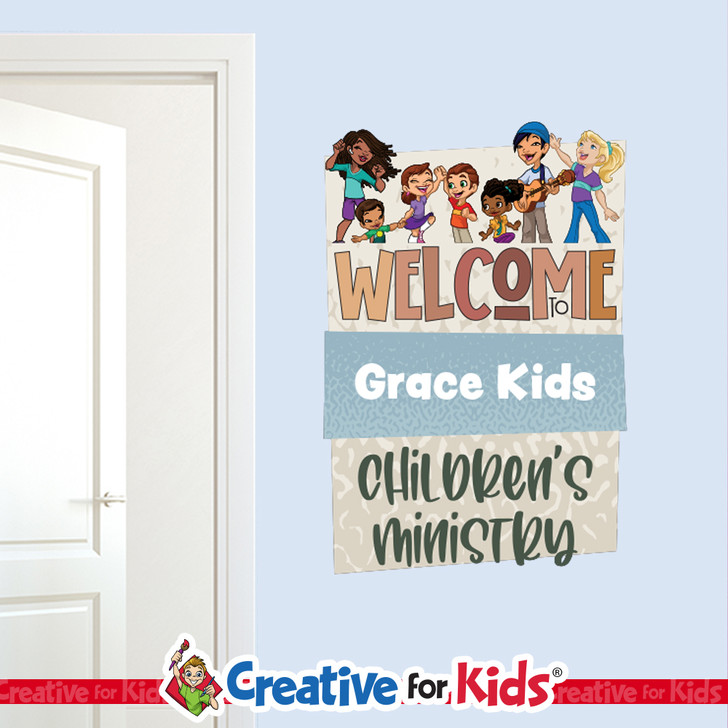 Custom Welcome to Children's Ministry Wall Decal can be personalized for Preschool Nursery or Children's Ministry