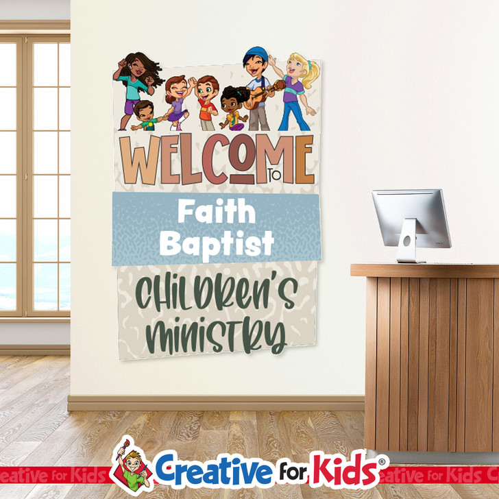 Custom Welcome to Children's Ministry Wall Decal can be personalized for Preschool Nursery or Children's Ministry