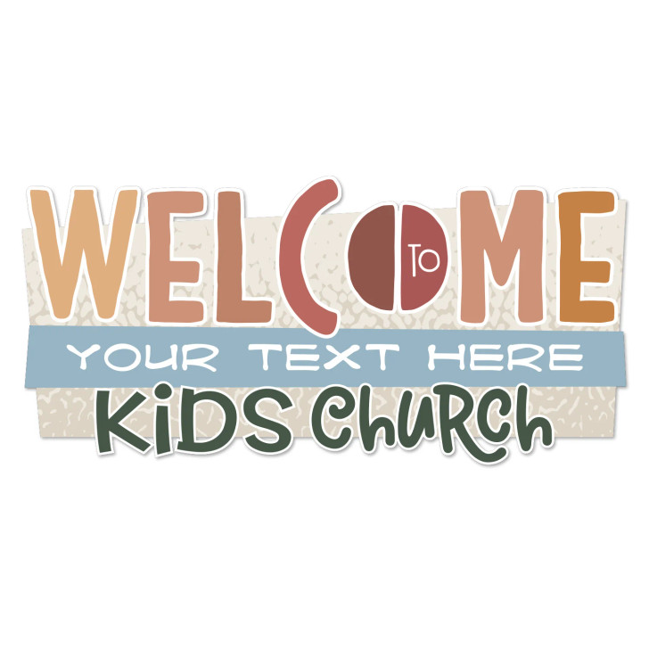 welcome to kids church wall decal neutral classroom decor sign