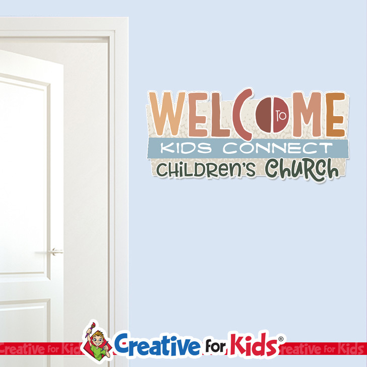 Custom Welcome to Children's Church Wall Decal can be personalized for your Children's Ministry sign-In, registration, or family check in area.
