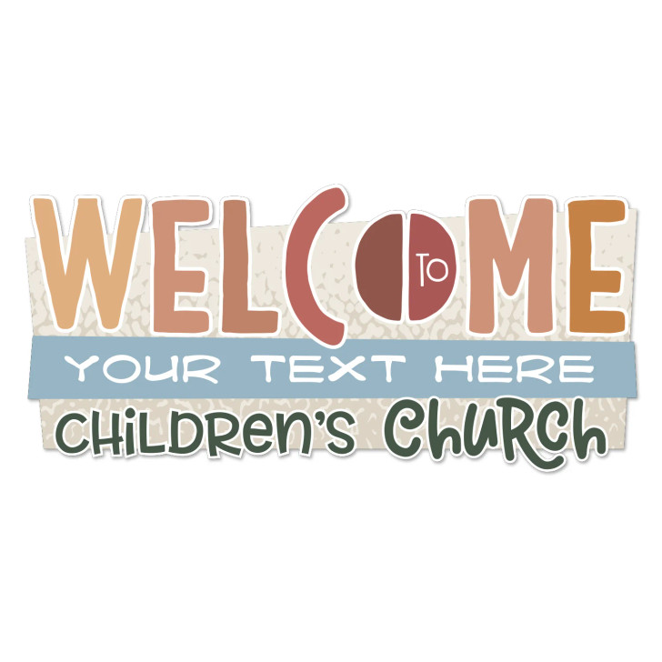 welcome to childrens church wall decal neutral classroom decor sign