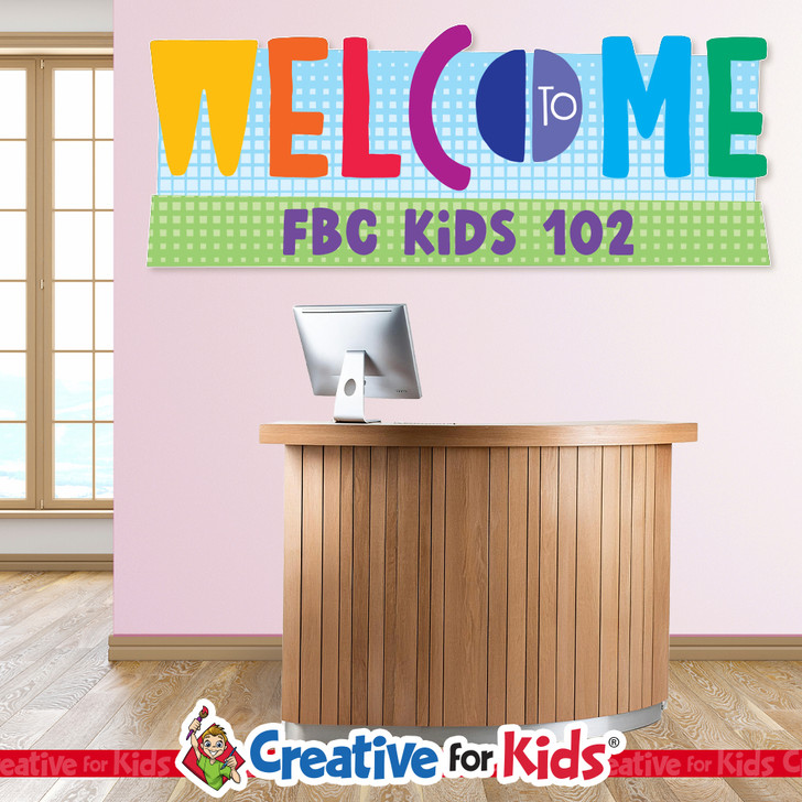 Custom Welcome Wall Decal Dots can be personalized for your Children's Ministry sign-In, registration, or family check in area.