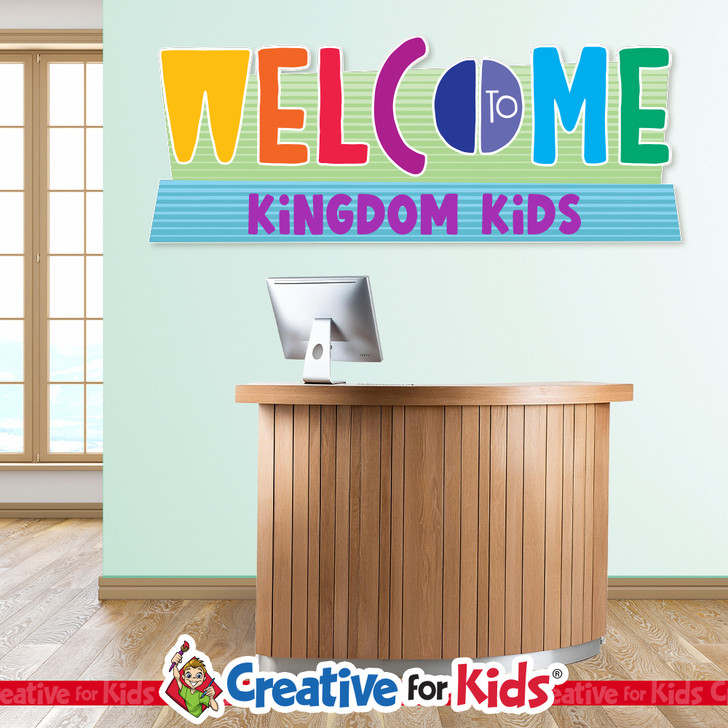 Custom Welcome Wall Decal Lines can be personalized for your Children's Ministry sign-In, registration, or family check in area.