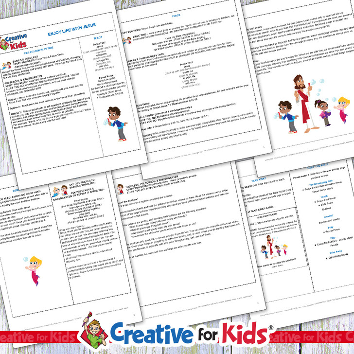 Printable preschool Bible lesson titled “Life with Jesus” featuring colorful Bible verse coloring pages, Sunday school craft materials, and a take-home card. Designed for Christian homeschool, Sunday school, and early childhood faith education. For ages 2–6.