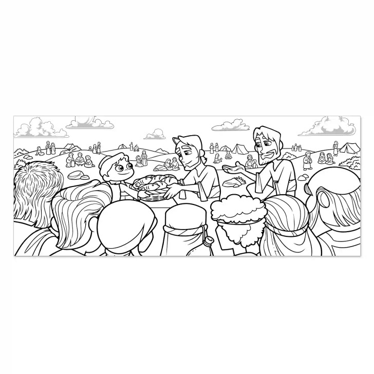 Loves and Fishes Bible Coloring Tablecloth