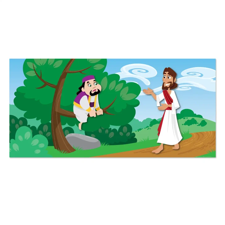 Jesus And Zacchaeus Bible Stories HOR Banner