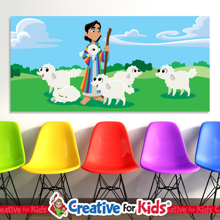 Joseph coat of many colors banner for Preschool ministry lessons