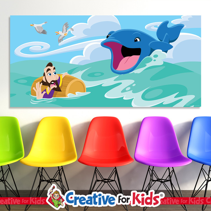 Jonah and great fish banner for homeschool lessons