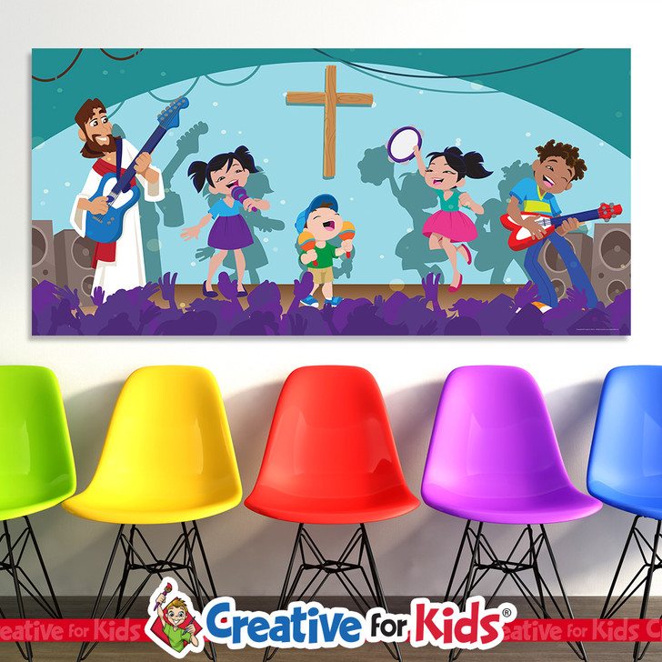 Kids worship music ministry banner