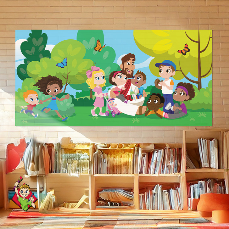 Jesus Talk With Me Bible Story Banner transforms your Nursery, Preschool classroom, or Kids Church hallway with faith-filled vinyl banners, perfect for Sunday School and Children’s Ministry makeovers.