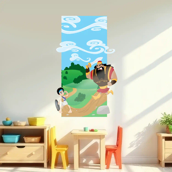 David and Goliath Bible Story Wall Decal – for Preschool, Kids Church, and Sunday School Décor. Creative For Kids offers wall art and vinyl banners for children’s ministry.