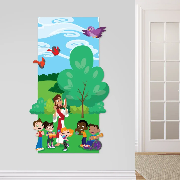 Jesus praise children wall decor room