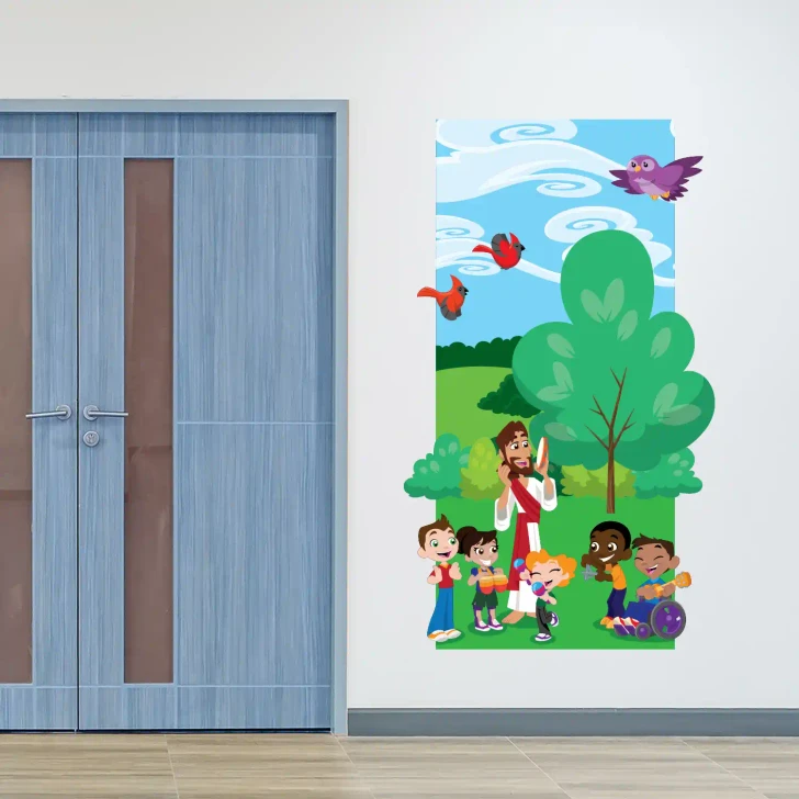 Jesus praise children wall decor room