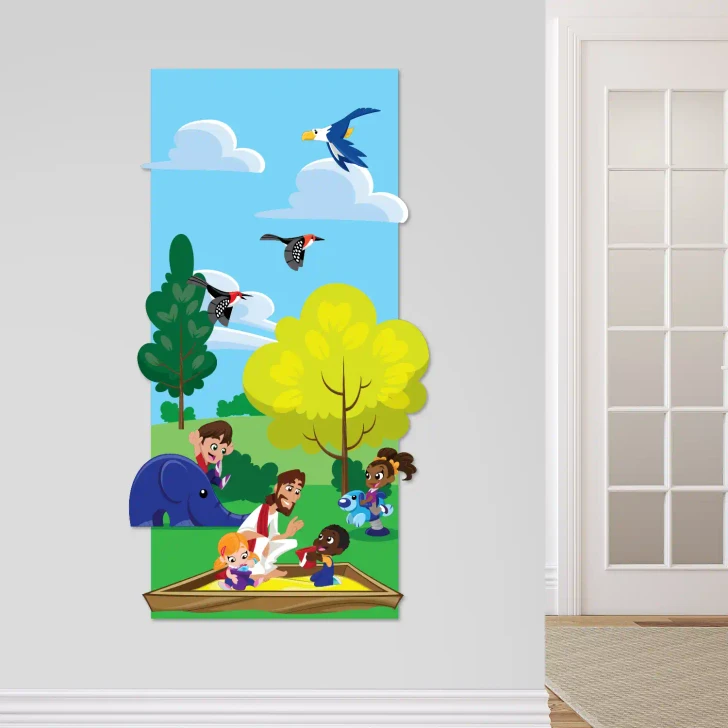 Children's ministry Jesus wall decal display