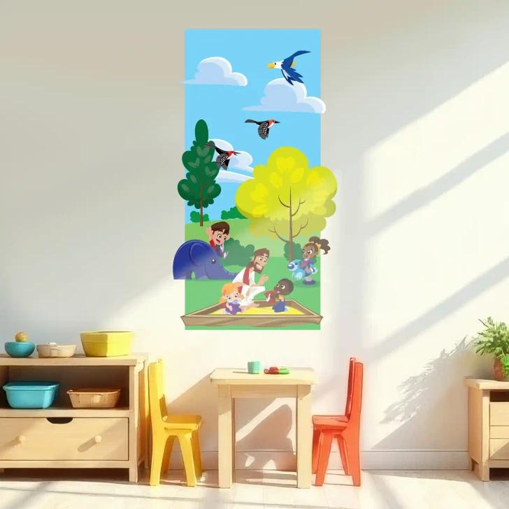Jesus sandbox wall decal for homeschool