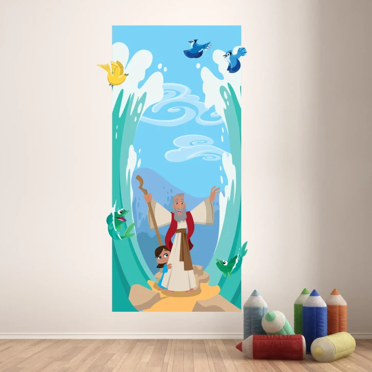 Red Sea miracle wall decal for Sunday school