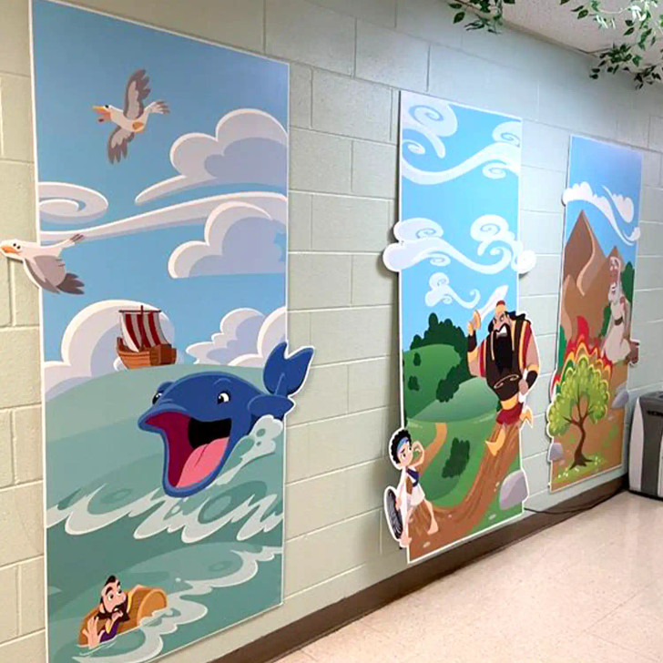 Bible Story Wall Decals for decorating Preschool Classrooms, Church Nursery, or as Sunday School Wall Art. Creative For Kids Do It Yourself Decor for children’s ministry.