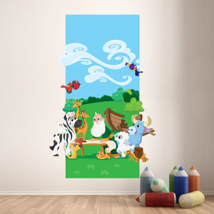 Noah constructing the ark wall decal