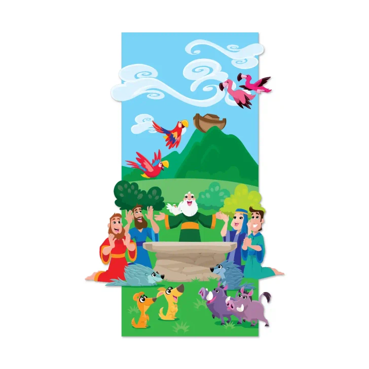 Noah's Ark Worship At Alter Scene Bible Story Wall Decal